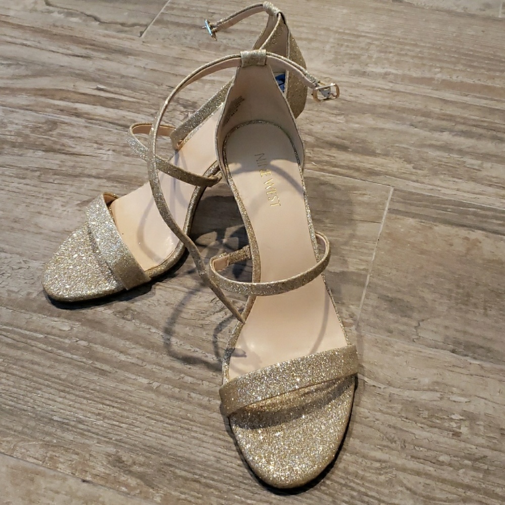 Nine West strappy glitter pumps